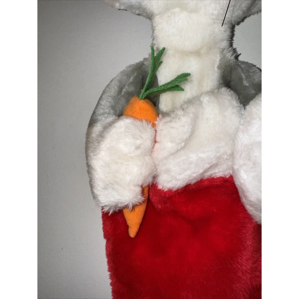 Vtg Bugs Bunny Plush Christmas Stocking Santa Hat Carrot Warner Bro 1990 24
